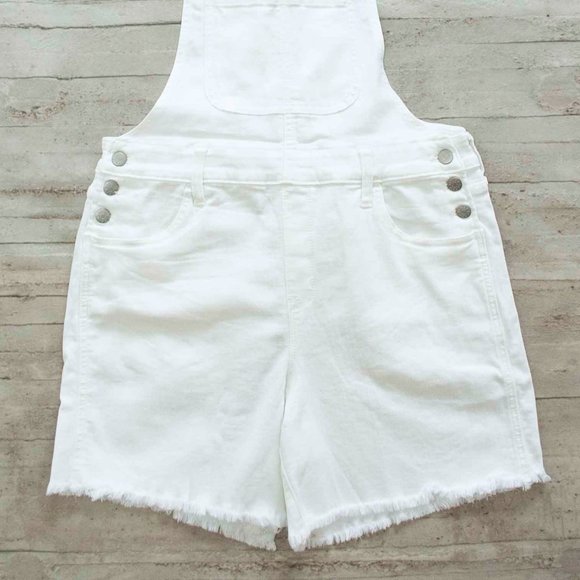 NWT J. Crew Denim Cutoff Overalls in White size M - Picture 3 of 9